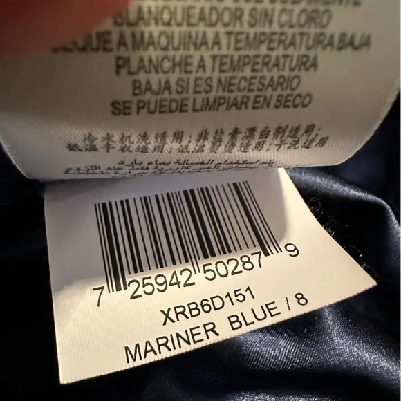 Max and Cleo Mariner Blue Strapless Tiered Ruffle Cocktail Dress Size 8 - Picture 10 of 13